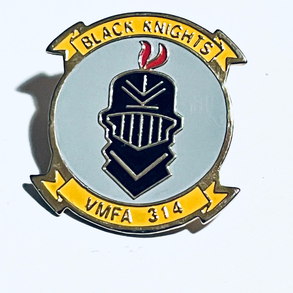 Black Knights VMFA-314 Enamel Pin - Black, Yellow, Gray, Red
